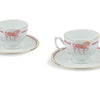 HORSE LUCK COLLECTION - RED AT FİGÜRLÜ BORDO 2'Lİ ÇAY FİNCAN SETİ