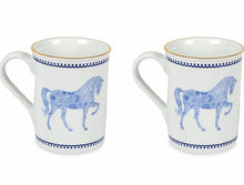  HORSE LUCK COLLECTION - BLUE AT FİGÜRLÜ LACİVERT KUPA 2'Lİ SET