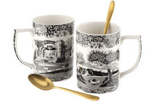  Spode - Black Italian - Kupa&2li Kaşık Set