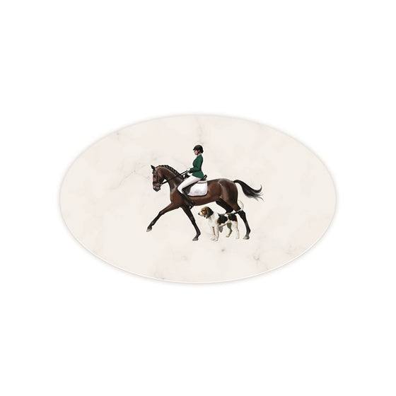 Equestrian Yeşil Ceketli Oval Mermer Sunum Tabağı