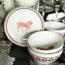  HORSE LUCK COLLECTION - RED AT FİGÜRLÜ BORDO 6'LI TABAK SETİ (45 PARÇA)