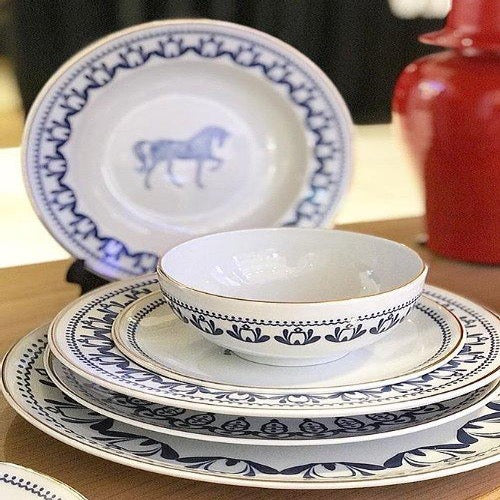 HORSE LUCK COLLECTION - BLUE 6'LI TABAK SETİ (45 PARÇA)