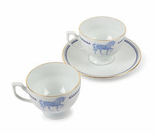  HORSE LUCK COLLECTION - BLUE AT FİGÜRLÜ LACİVERT 2'Lİ ÇAY FİNCAN SETİ